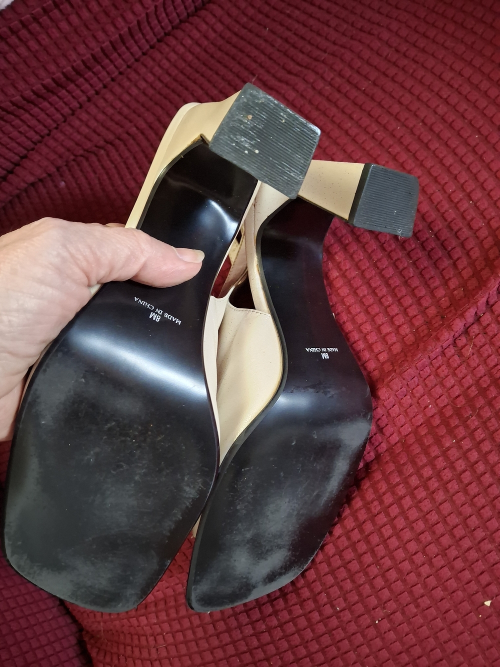 Bandolino Cream Open-Toe Slingback Mules - Picture 4 of 5